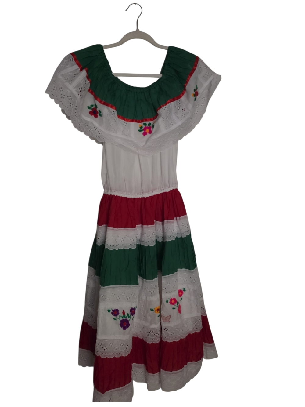 Mexican Striped Off-Shoulder Midi Dress - Picture 4 of 6